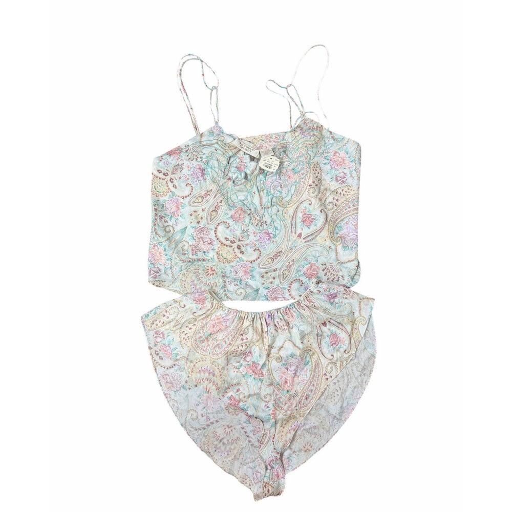 Vtg 90s Victoria's Secret Women's M Floral Two Piece Lingerie Gold Label NWT